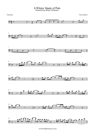Procol Harum A Whiter Shade Of Pale score for Cello