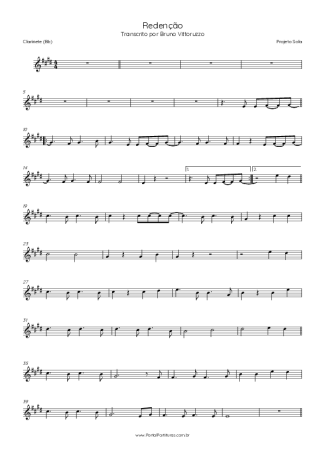 Projeto Sola Redenção score for Clarinet (Bb)