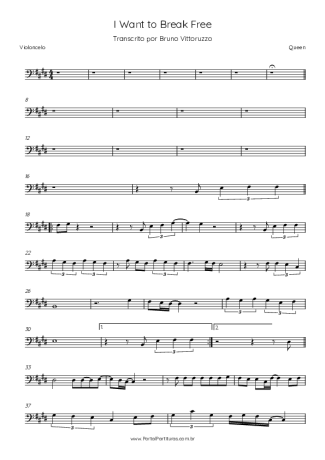 Queen I Want To Break Free score for Cello