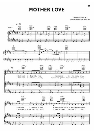 Queen Mother Love score for Piano