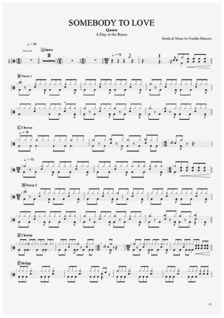 Queen  score for Drums