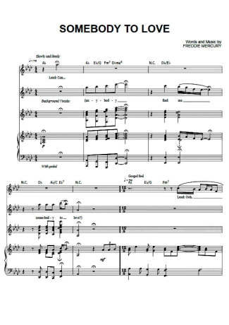 Queen  score for Piano