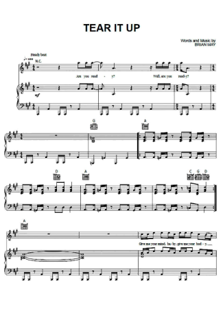 Queen Tear It Up score for Piano