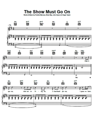 Queen  score for Piano