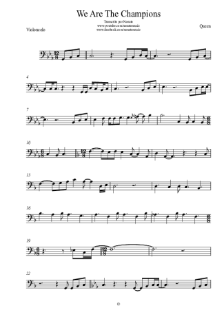 Queen  score for Cello