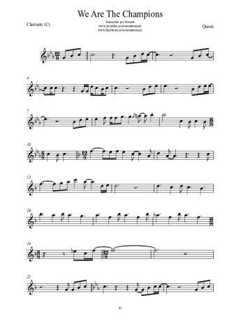 Queen  score for Clarinet (C)