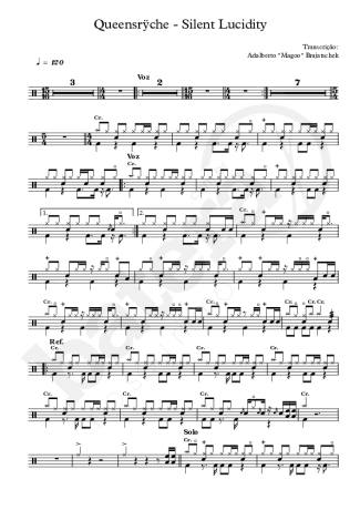 Queensryche Silent Lucidity score for Drums