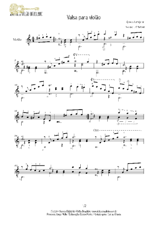 Quincas Laranjeiras Valsa Para Violão score for Acoustic Guitar