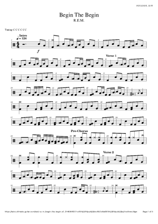 Score for Drums