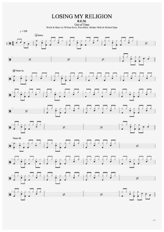 R.E.M. Losing My Religion score for Drums