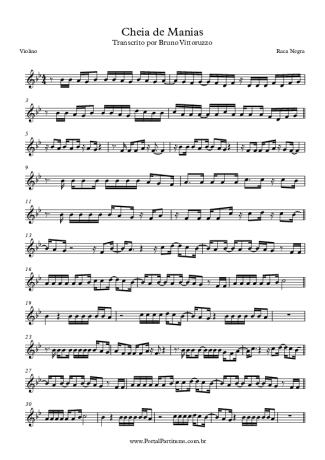 Raça Negra Cheia De Manias score for Violin