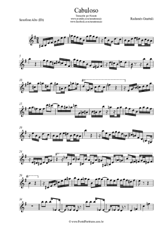 Radamés Gnattali Cabuloso score for Alto Saxophone