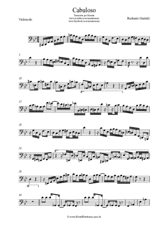 Radamés Gnattali Cabuloso score for Cello