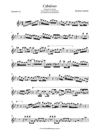 Radamés Gnattali Cabuloso score for Clarinet (C)