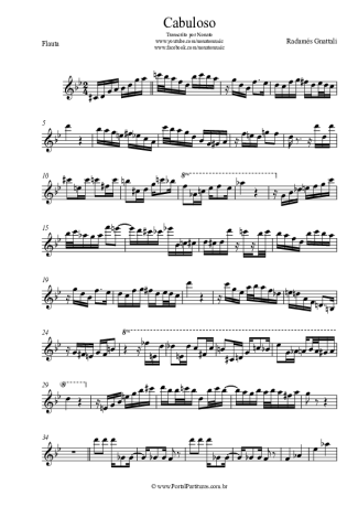 Radamés Gnattali Cabuloso score for Flute