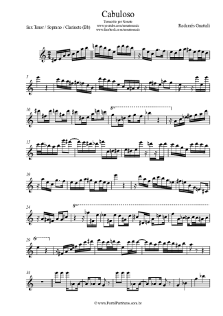 Radamés Gnattali Cabuloso score for Tenor Saxophone Soprano (Bb)