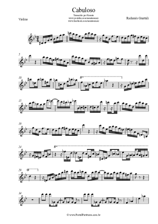 Radamés Gnattali Cabuloso score for Violin