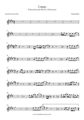 Radiohead  score for Alto Saxophone