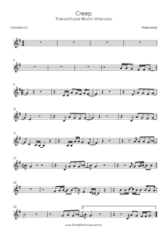Radiohead Creep score for Clarinet (C)