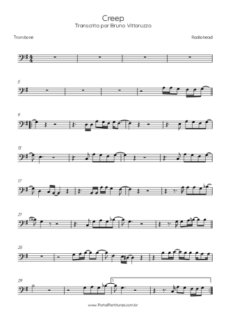 Radiohead Creep score for Trombone