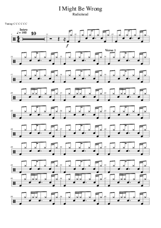 Radiohead  score for Drums