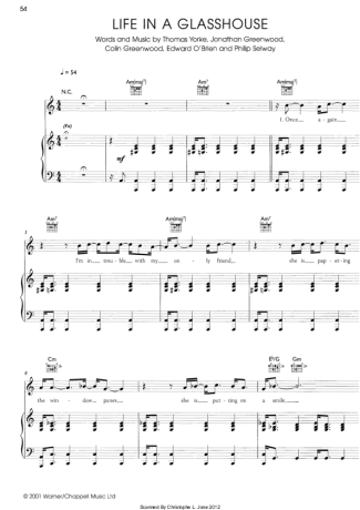Radiohead  score for Piano