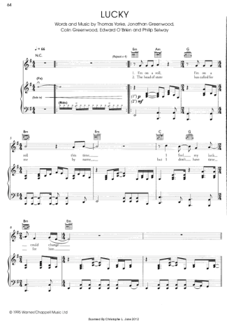 Radiohead  score for Piano