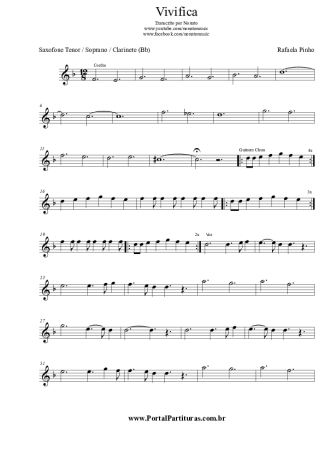 Rafaela Pinho Vivifica score for Tenor Saxophone Soprano (Bb)