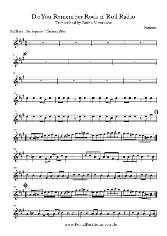 Ramones  score for Tenor Saxophone Soprano (Bb)