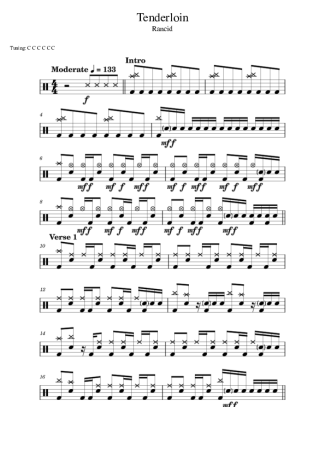 Score for Drums