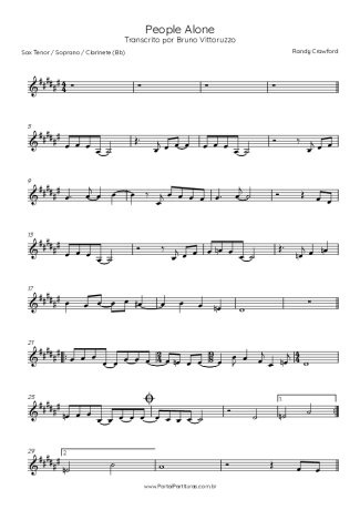 Randy Crawford People Alone score for Tenor Saxophone Soprano (Bb)