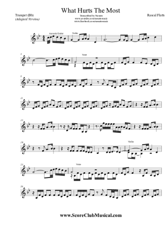 Rascal Flatts What Hurts The Most score for Trumpet