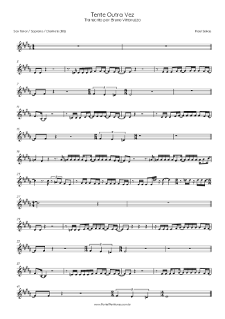 Raul Seixas  score for Tenor Saxophone Soprano (Bb)