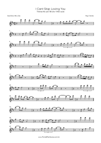 Ray Charles I Can´t Stop Loving You score for Alto Saxophone