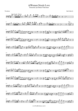 Ray Parker Jr. A Woman Needs Love score for Trombone