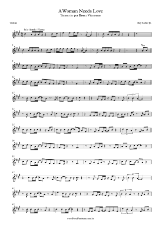 Ray Parker Jr. A Woman Needs Love score for Violin
