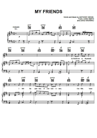 Red Hot Chili Peppers  score for Piano