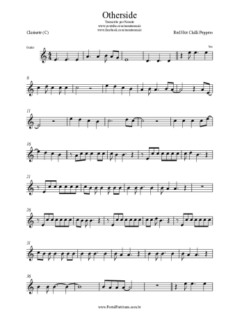 Red Hot Chili Peppers  score for Clarinet (C)