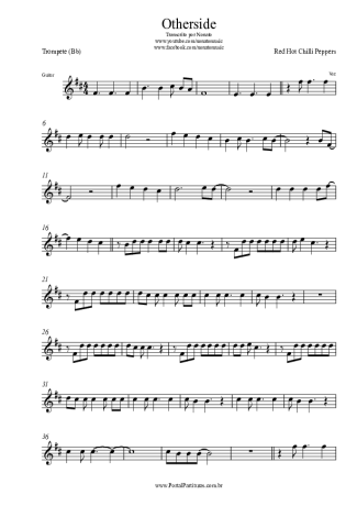 Red Hot Chili Peppers Otherside score for Trumpet