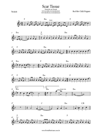 Red Hot Chili Peppers Scar Tissue score for Keyboard