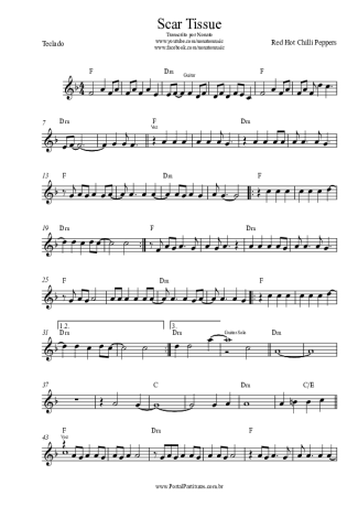 Red Hot Chili Peppers Scar Tissue score for Keyboard