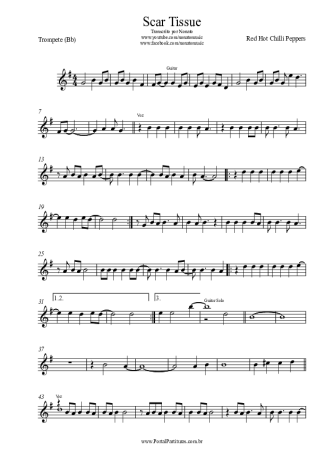 Red Hot Chili Peppers Scar Tissue score for Trumpet