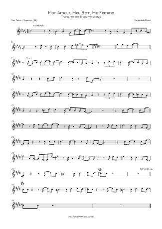 Reginaldo Rossi  score for Tenor Saxophone Soprano (Bb)