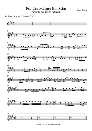 Regis Danese Faz Um Milagre score for Tenor Saxophone Soprano (Bb)