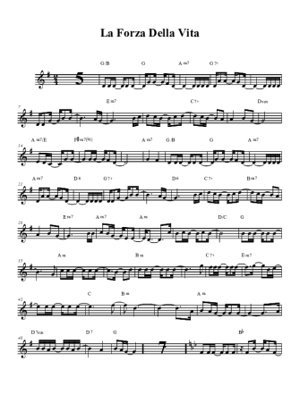 Renato Russo La Forza Della Vita score for Tenor Saxophone Soprano (Bb)