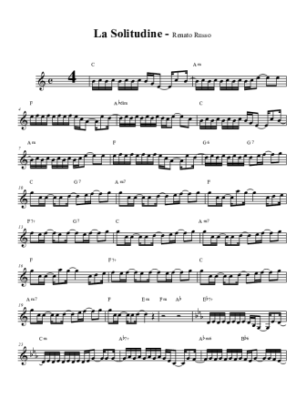 Renato Russo La Solitudine score for Tenor Saxophone Soprano (Bb)