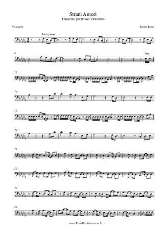 Renato Russo Strani Amori score for Cello