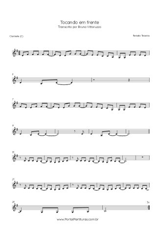 Renato Teixeira  score for Clarinet (C)