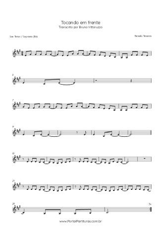 Renato Teixeira Tocando Em Frente score for Tenor Saxophone Soprano (Bb)