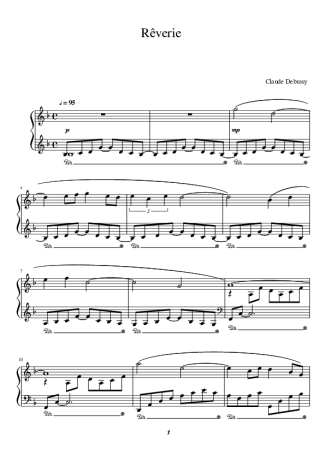 Reverie Claude Debussy score for Piano